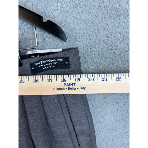 Bachrach Virgin Wool Gray Dress Pants Mens Size 38x34 Pleated Made In Italy NWT - Picture 5 of 9